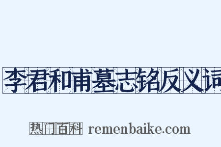 李君和甫墓志铭反义词是什么意思的图片